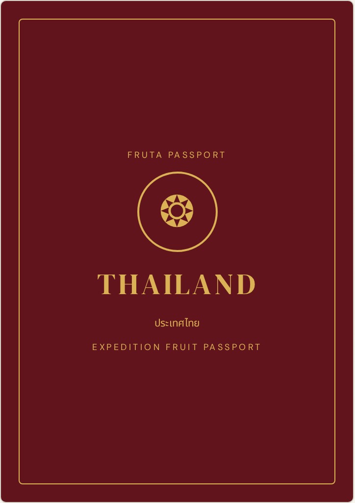 Burgundy Thailand expedition fruit passport cover